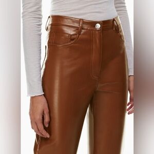 ** Wilfred Melina Cognac Brown Faux Leather Straight Pants Size 8